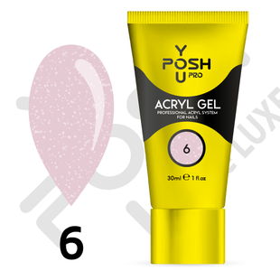 Acryl Gel - Без ТРО YOU POSH 30 ml. №6 - Рожевий з мікроблиском acrylposh3006 фото