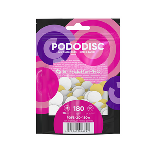 Змінні файли білі на мякій основі для педикюрного диска PODODISC STALEKS PRO M 180 грит (50 шт) PDFS-20-180w фото