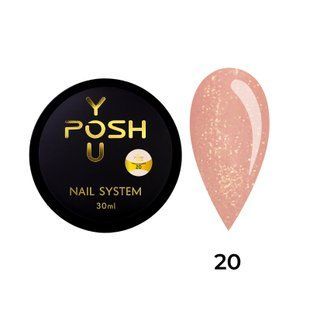 Cover Base - Без ТРО YOU POSH (30 ml). №20 - Світло-бежева з золотим шимером baseposh30020 фото