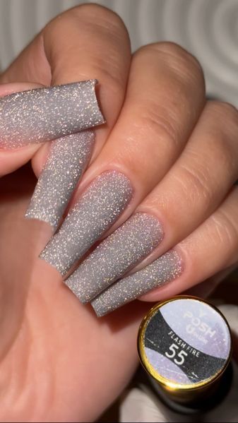 Cover Base - Без ТРО YOU POSH (50 ml). №55 - Світла сіра світловідбиваюча baseposh50055 фото