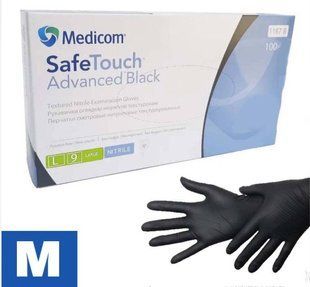 Рукавички нітрілові (чорні) SafeTouch Advanced Black MEDICOM 3,5 г 100шт M 8718007901290 фото