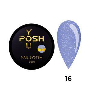 Cover Base - Без ТРО YOU POSH (30 ml). №16 - Волошкова з срібним шимером baseposh30016 фото